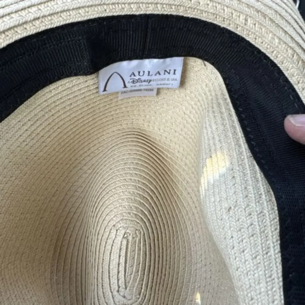 RARE Disney Aulani Ko Olina Hawaii Straw Sun Hat, Colorful Silk‎ Trim (Adult)